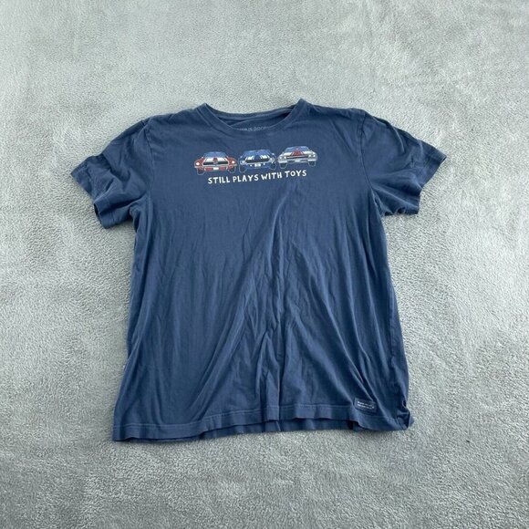 Life Is Good Crusher Lite Mens L T-Shirt Still Plays With Toys Graphic 5350 - Picture 1 of 8